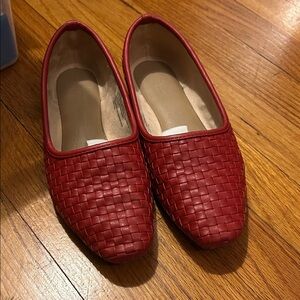 Universal Thread Red Woven Leather Flats- Sz 7.5